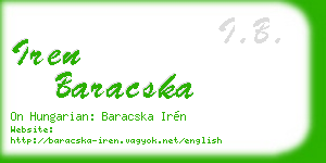 iren baracska business card